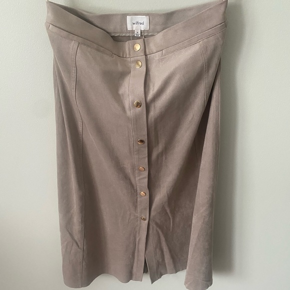 Wilfred Gaudin Skirt, Taupe, Size 10 - Picture 2 of 3